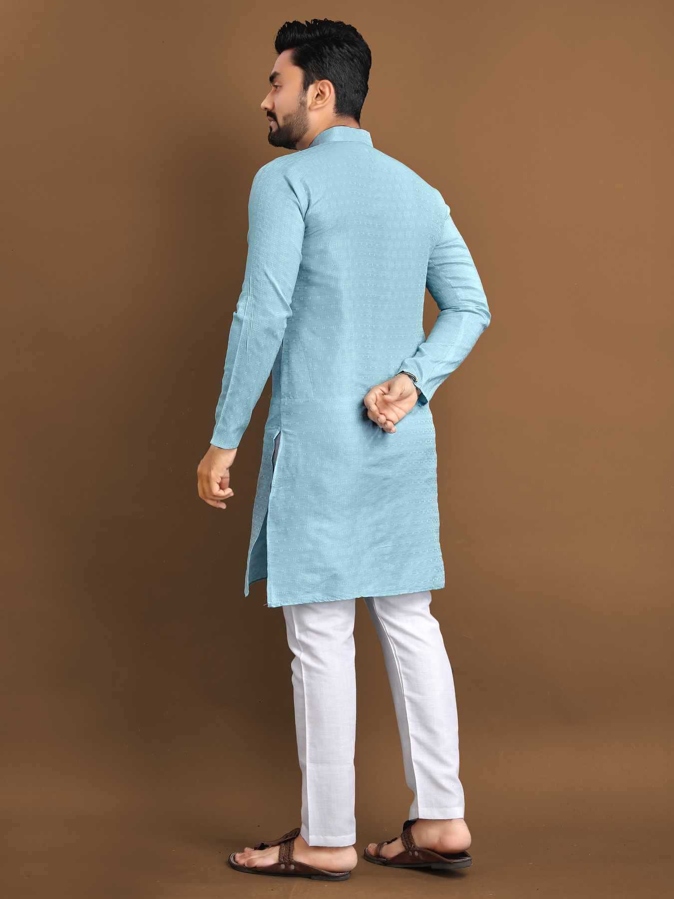 Ynf Jacquard KESH747 POSHAK Mens Wear Wholesale Mens Kurtas Men Cotton Kurta Men Kurta Pajama Manufacturer- Kapda Export