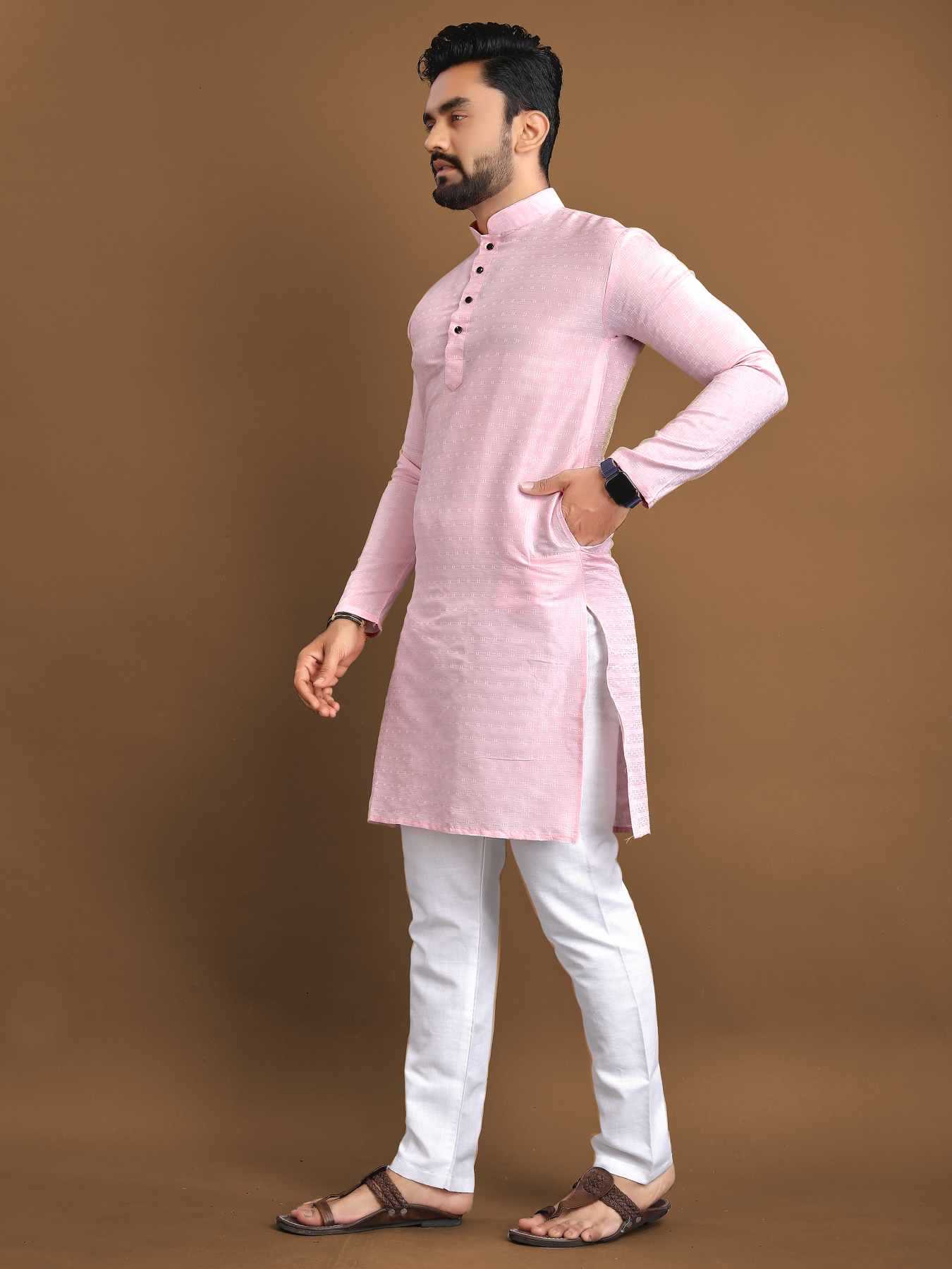Ynf Jacquard KESH747 POSHAK Mens Wear Wholesale Mens Kurtas Men Cotton Kurta Men Kurta Pajama Manufacturer- Kapda Export