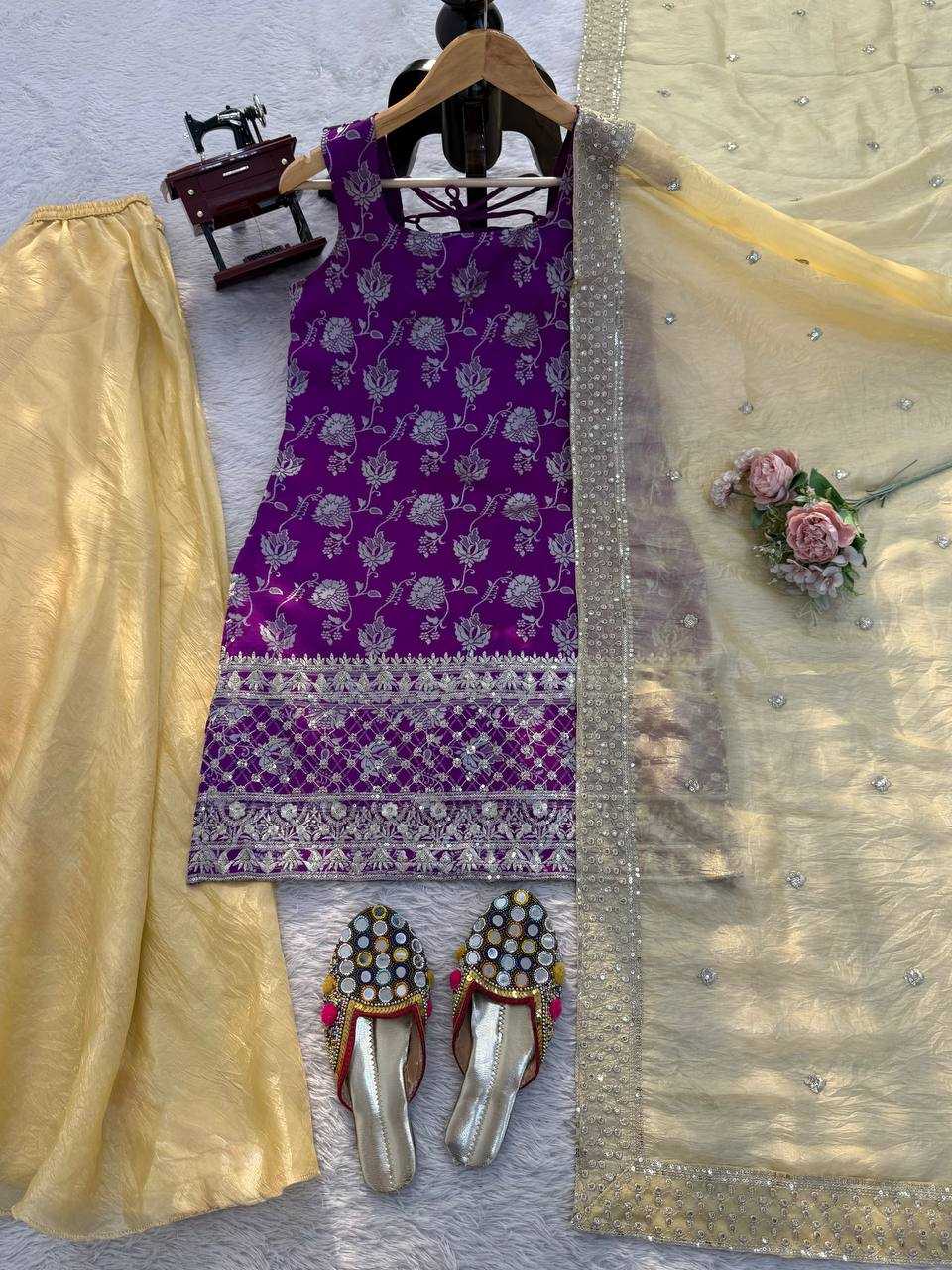 Ynf Jacquard RIN162 5988 Suits & Dresses Wholesale Palazzo Suit Party wear suits Designer Suits Manufacturer- Kapda Export