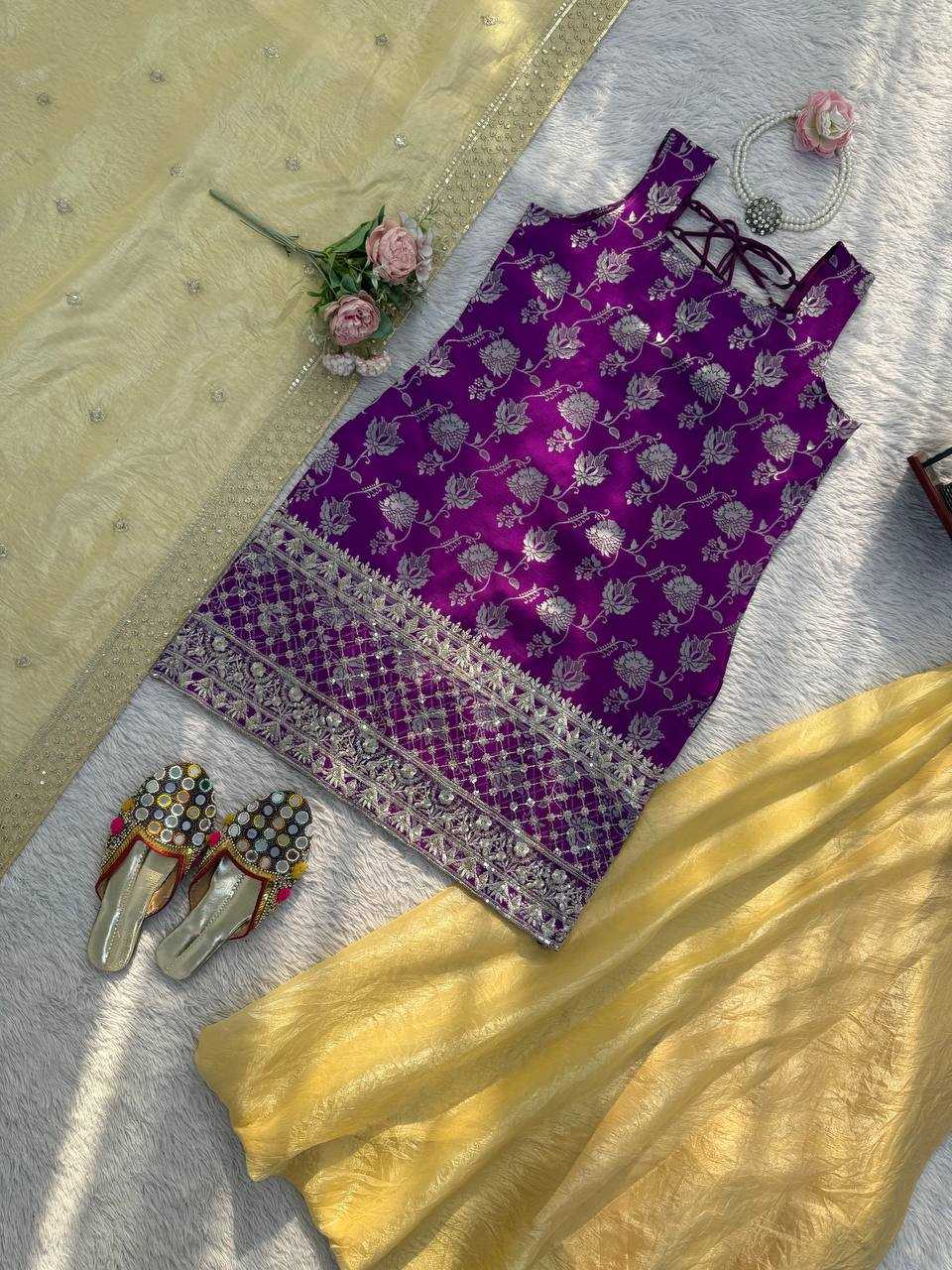 Ynf Jacquard RIN162 5988 Suits & Dresses Wholesale Palazzo Suit Party wear suits Designer Suits Manufacturer- Kapda Export