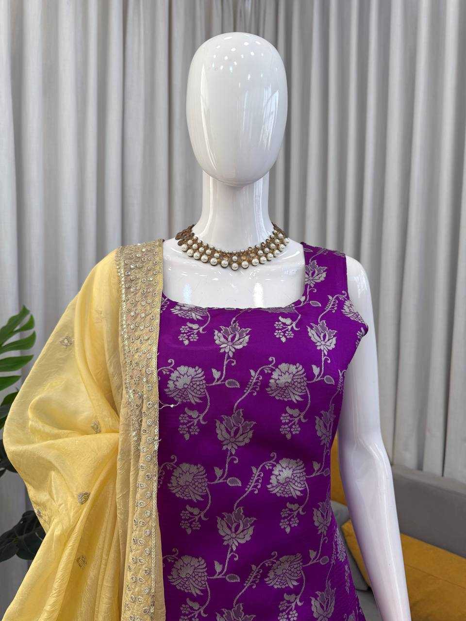 Ynf Jacquard RIN162 5988 Suits & Dresses Wholesale Palazzo Suit Party wear suits Designer Suits Manufacturer- Kapda Export