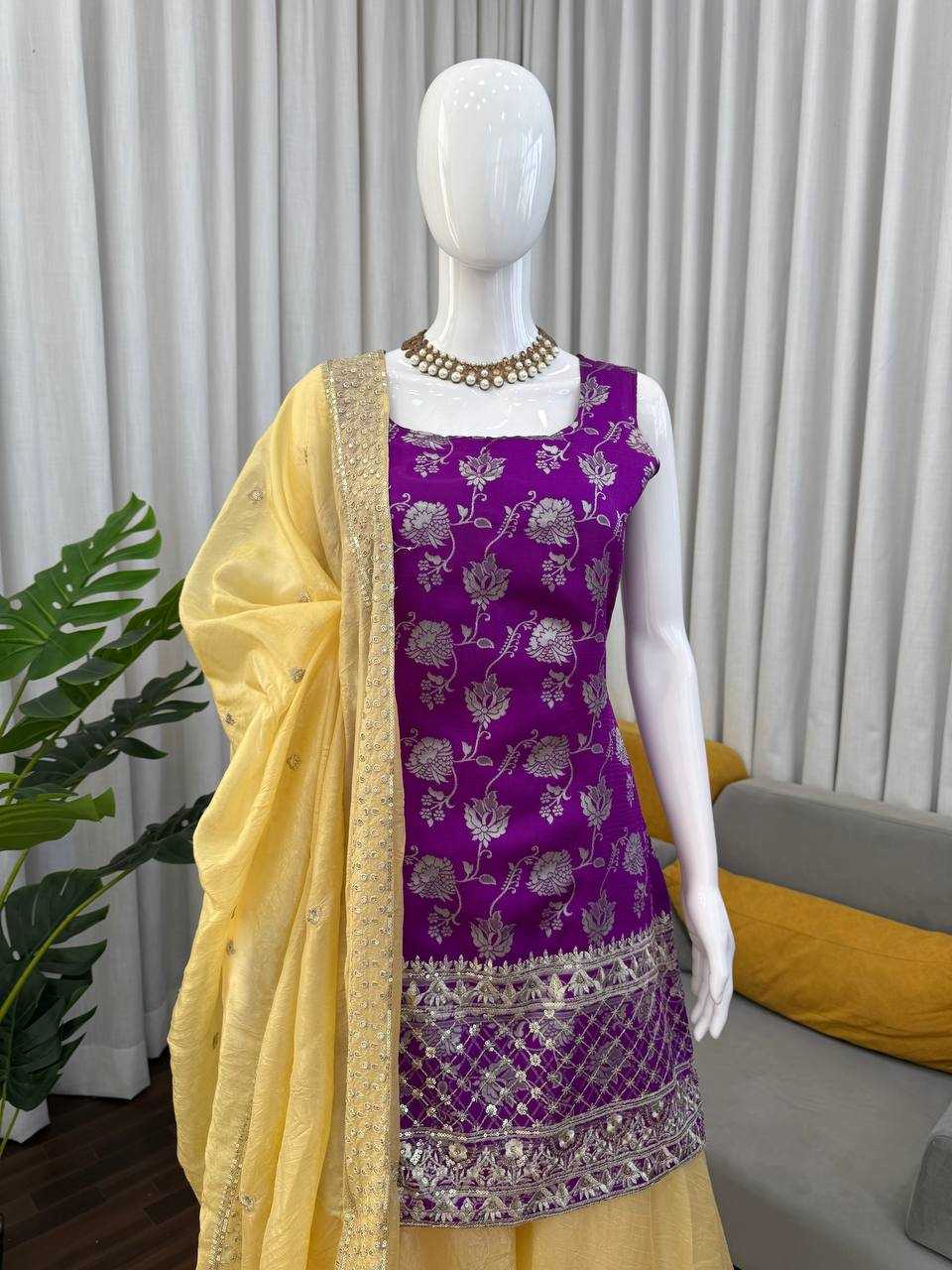 Ynf Jacquard RIN162 5988 Suits & Dresses Wholesale Palazzo Suit Party wear suits Designer Suits Manufacturer- Kapda Export