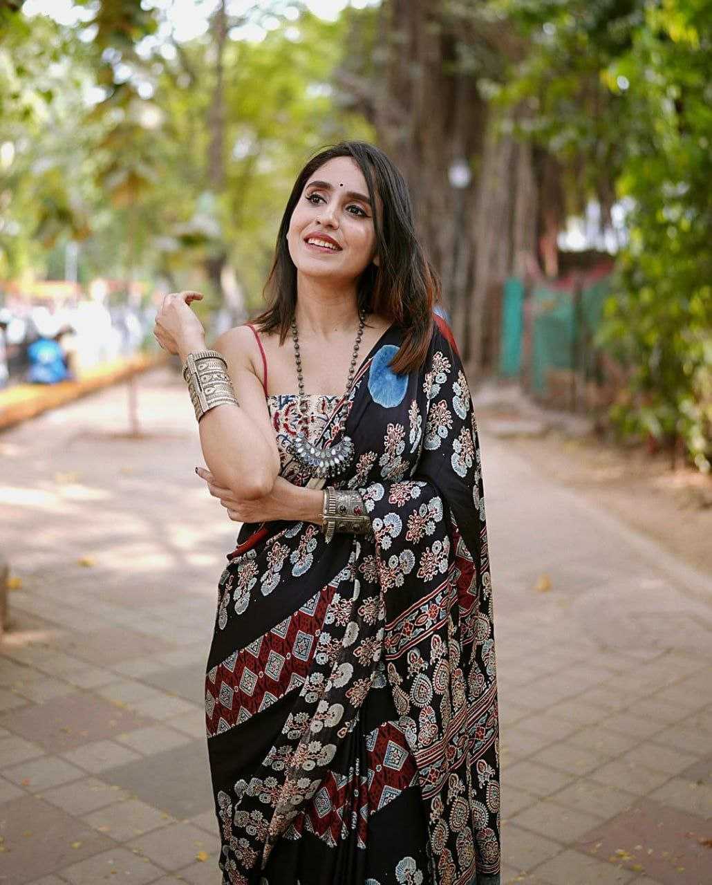 Ynf Japan Sartin Sarees Wholesale Designer Sarees Ajrakh Sarees Embroidered Sarees Manufacturer- Kapda Export