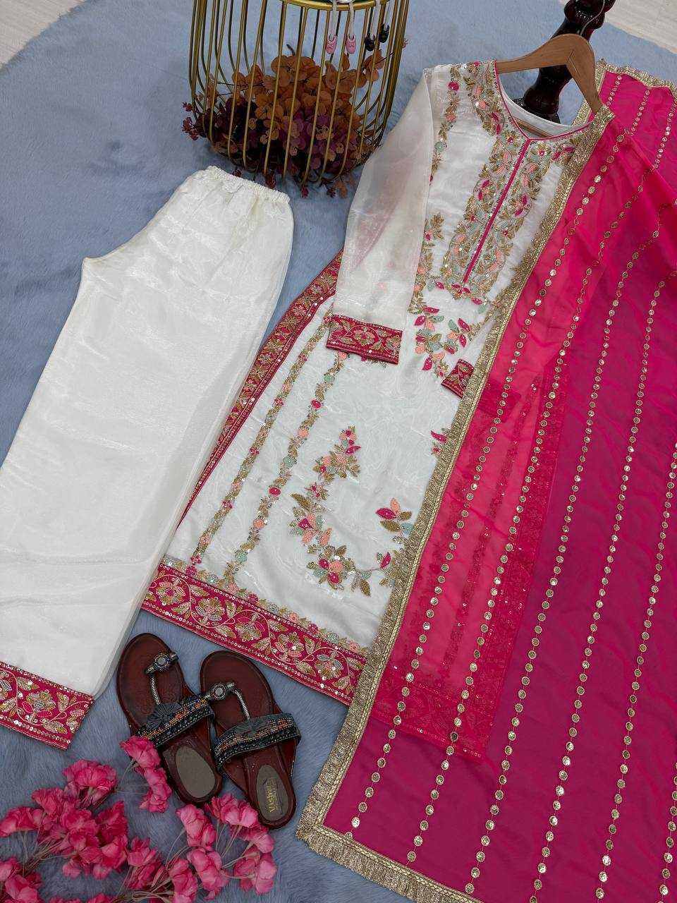 Ynf Jimmy Choo KESH141 220 Suits & Dresses Wholesale Embroidery Suits Palazzo Suit Designer Suits Manufacturer- Kapda Export