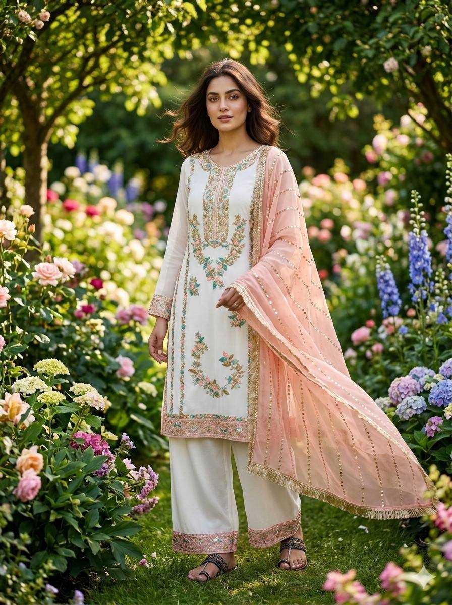 Ynf Jimmy Choo KESH141 220 Suits & Dresses Wholesale Embroidery Suits Palazzo Suit Designer Suits Manufacturer- Kapda Export