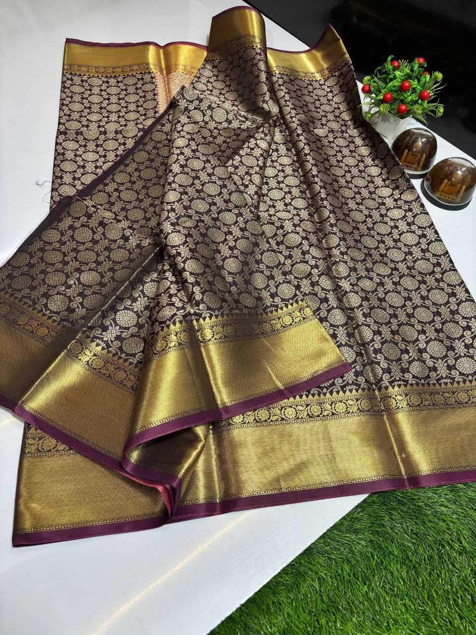 Ynf Kanjivaram Silk KESH525 HASSAN Sarees Wholesale Designer Sarees Zari Border Sarees Traditional Sarees Manufacturer- Kapda Export