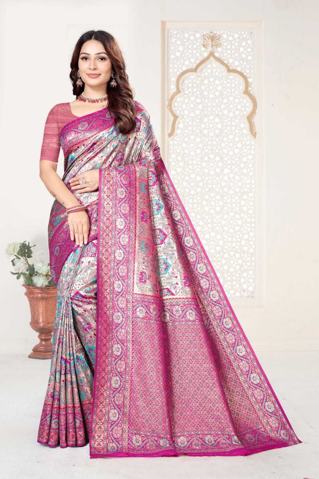 Ynf Kanjivaram Silk KESH692 MADHURI Sarees Festive Collections Wholesale Zari Border Sarees Silk Sarees Festive Sarees Manufacturer- Kapda Export