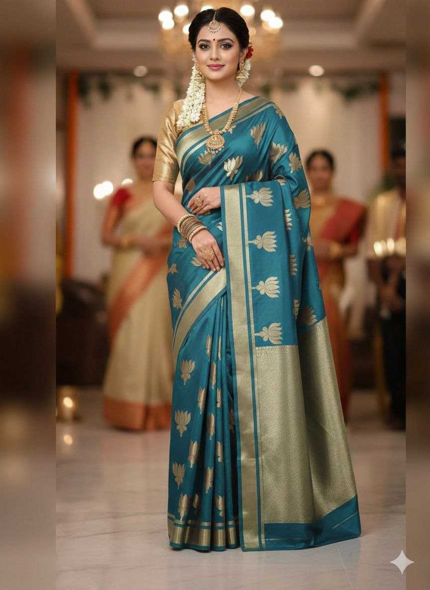 Ynf Katan Silk KESH525 KAJOL Sarees Wholesale Butta Sarees Zari Border Sarees Traditional Sarees Manufacturer- Kapda Export