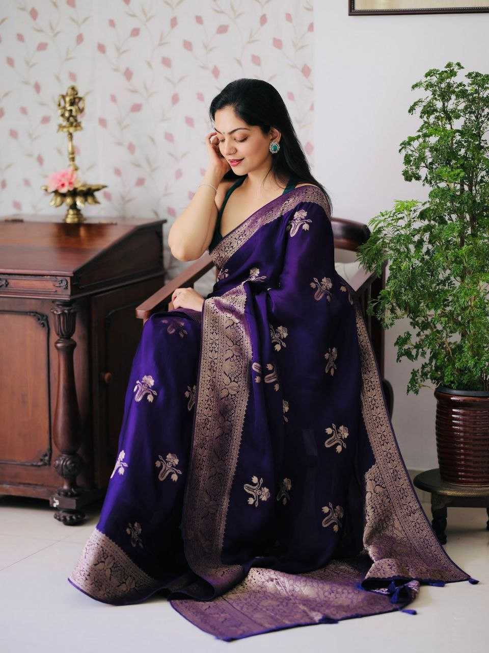 Ynf Katan Silk KESH525 KATAAN Sarees Wholesale Butta Sarees Zari Border Sarees Traditional Sarees Manufacturer- Kapda Export