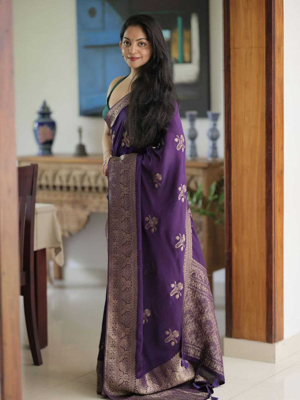 Ynf Katan Silk KESH525 KATAAN Sarees Wholesale Butta Sarees Zari Border Sarees Traditional Sarees Manufacturer- Kapda Export