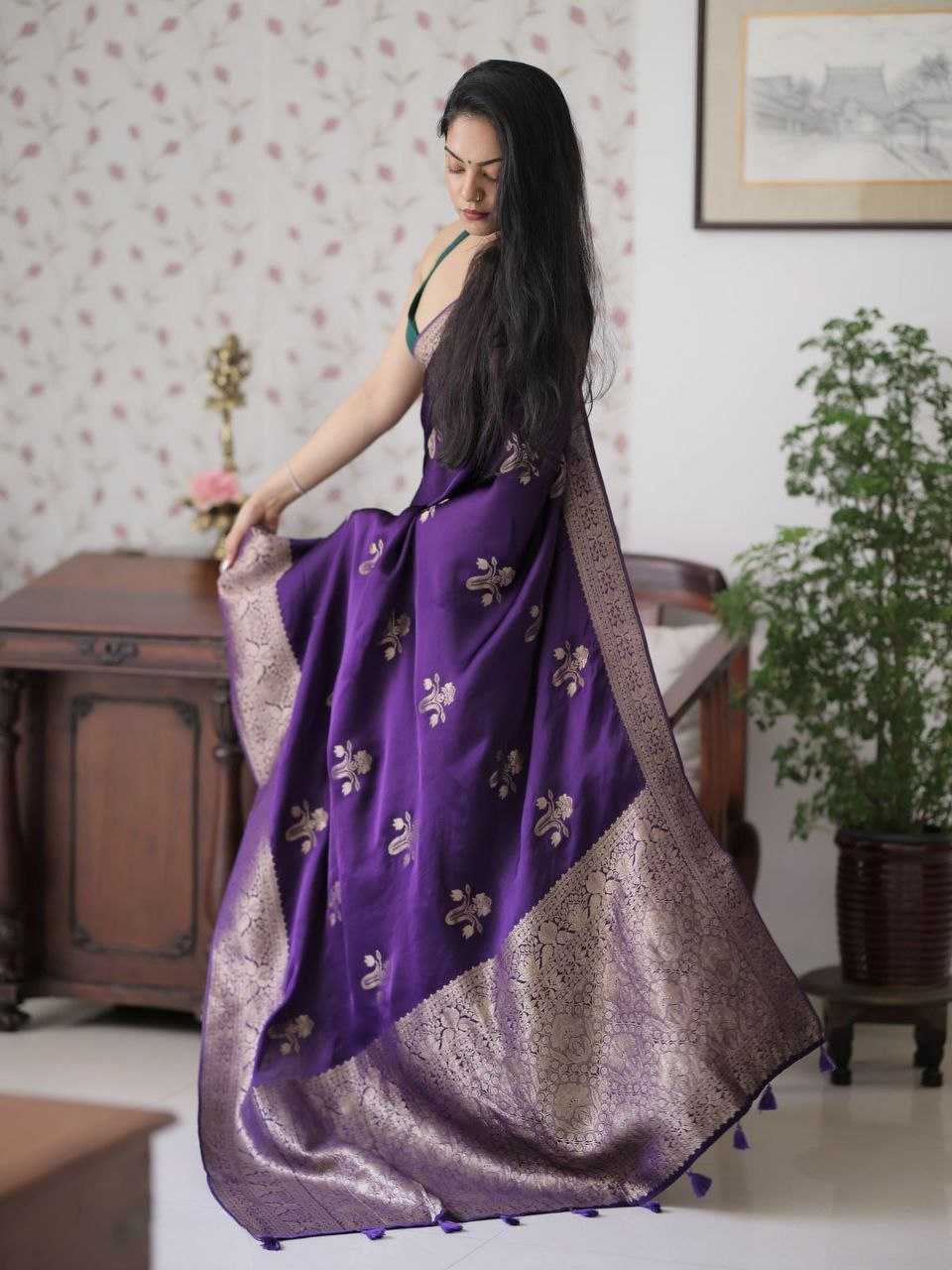 Ynf Katan Silk KESH525 KATAAN Sarees Wholesale Butta Sarees Zari Border Sarees Traditional Sarees Manufacturer- Kapda Export