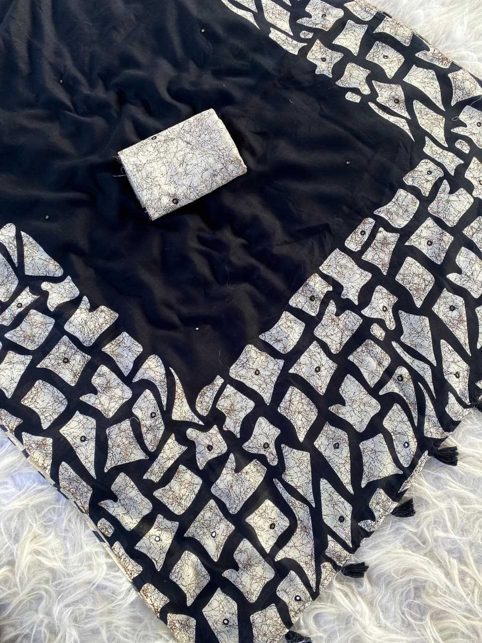 Ynf Linen KESH249 1038 Sarees Wholesale Mirror Work Saree Black Sarees Linen Sarees Manufacturer- Kapda Export