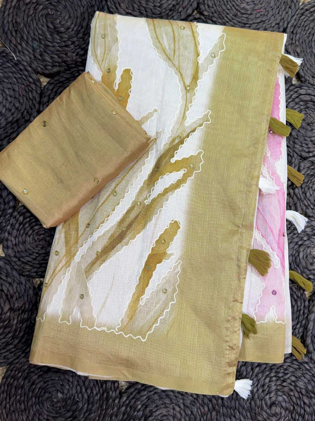 Ynf Linen KESH501 Sambhavi Sarees Wholesale Printed Sarees Kashmiri Sarees Linen Sarees Manufacturer- Kapda Export