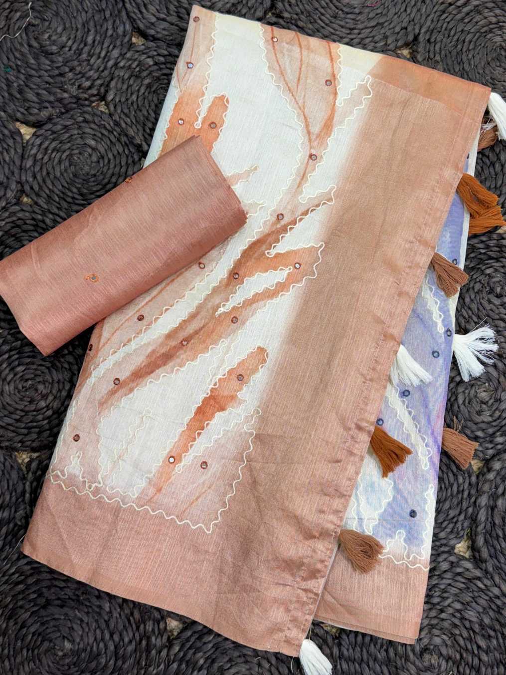 Ynf Linen KESH501 Sambhavi Sarees Wholesale Printed Sarees Kashmiri Sarees Linen Sarees Manufacturer- Kapda Export