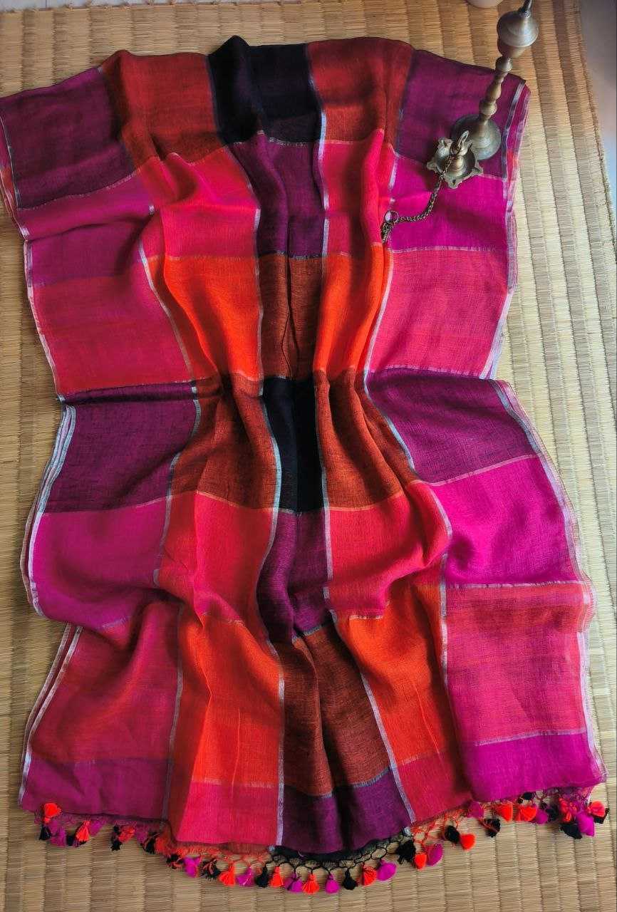 Ynf Linen KESH525 LINEN Sarees Wholesale Fancy Sarees Zari Border Sarees Linen Sarees Manufacturer- Kapda Export