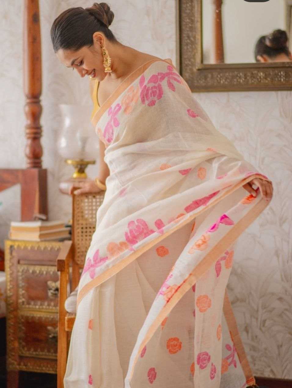 Ynf Linen KESH605 637 Sarees Wholesale Designer Sarees Printed Sarees Linen Sarees Manufacturer- Kapda Export