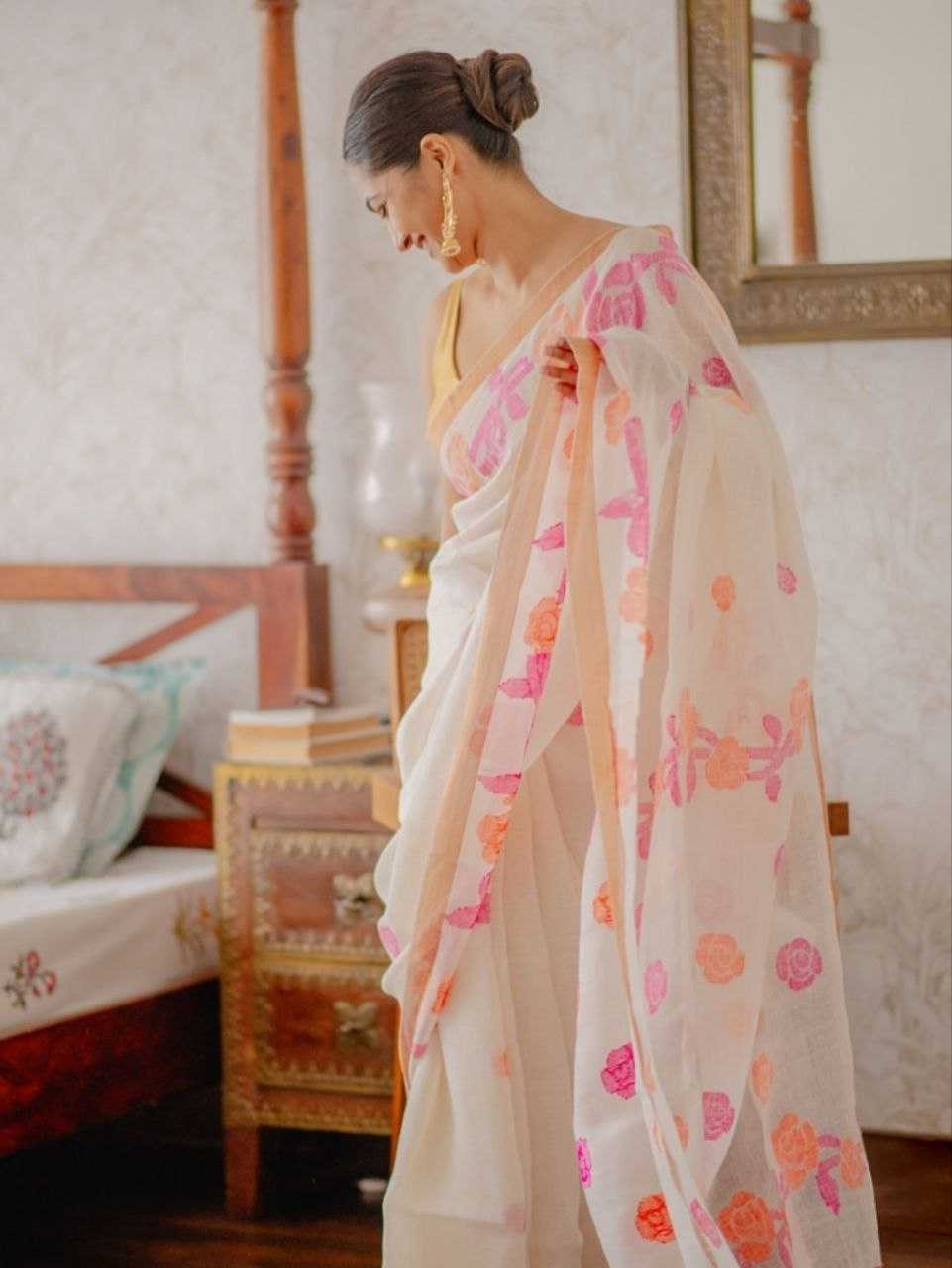 Ynf Linen KESH605 637 Sarees Wholesale Designer Sarees Printed Sarees Linen Sarees Manufacturer- Kapda Export