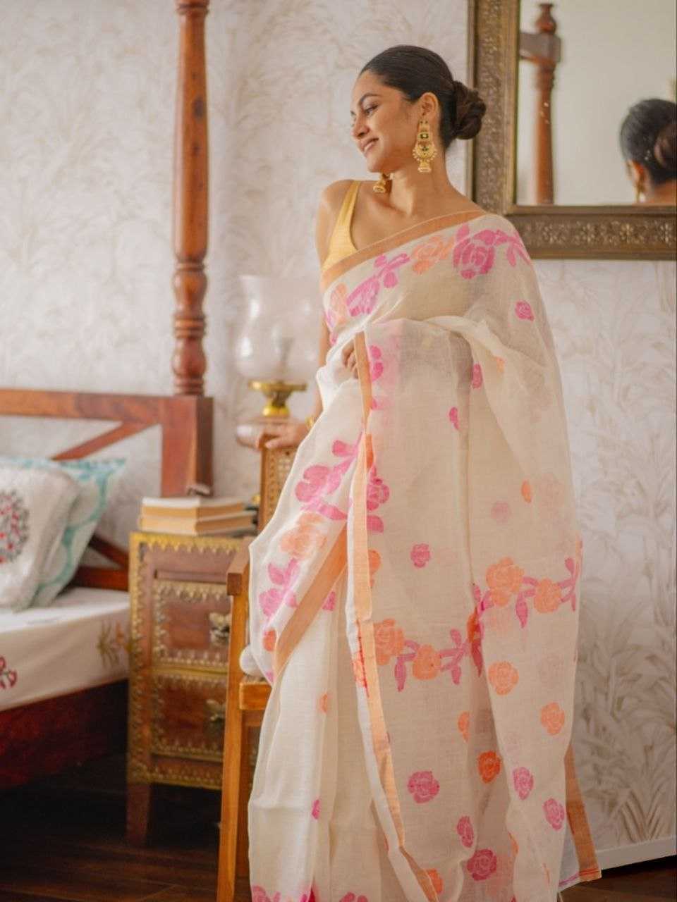 Ynf Linen KESH605 637 Sarees Wholesale Designer Sarees Printed Sarees Linen Sarees Manufacturer- Kapda Export