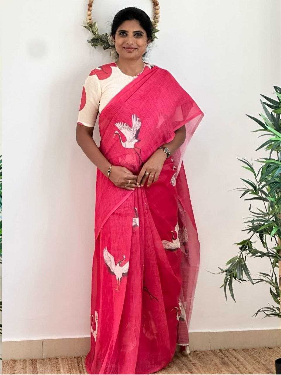 Ynf Linen KESH605 638 Sarees Wholesale Designer Sarees Printed Sarees Linen Sarees Manufacturer- Kapda Export