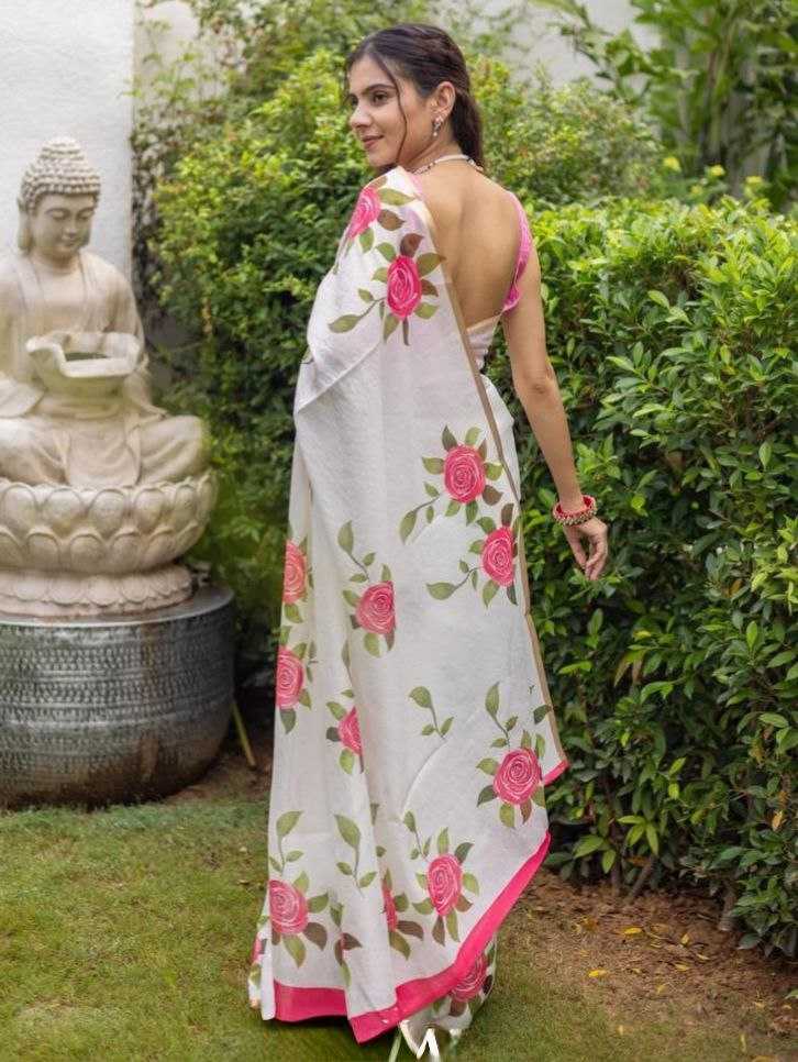 Ynf Linen KESH605 639 Sarees Wholesale Designer Sarees Printed Sarees Zari Border Sarees Manufacturer- Kapda Export