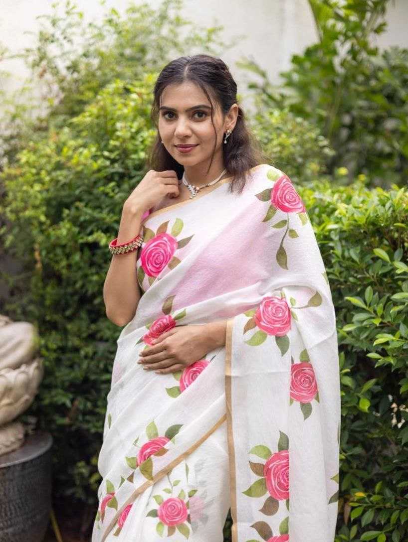 Ynf Linen KESH605 639 Sarees Wholesale Designer Sarees Printed Sarees Zari Border Sarees Manufacturer- Kapda Export