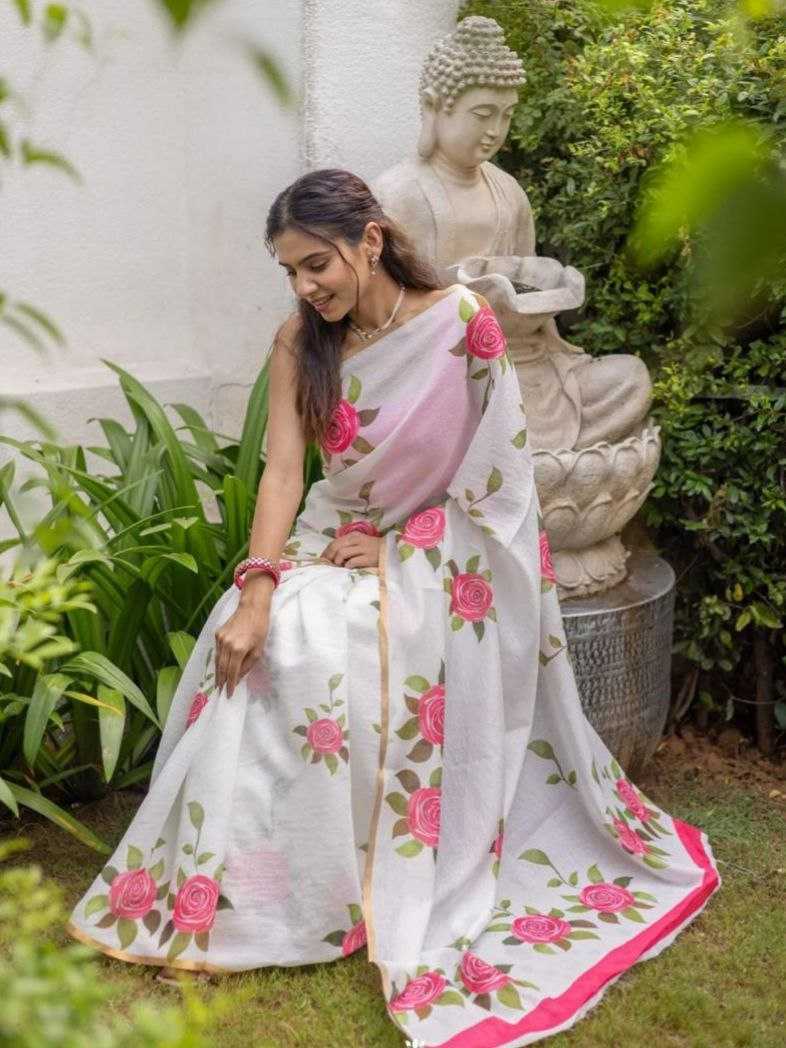 Ynf Linen KESH605 639 Sarees Wholesale Designer Sarees Printed Sarees Zari Border Sarees Manufacturer- Kapda Export