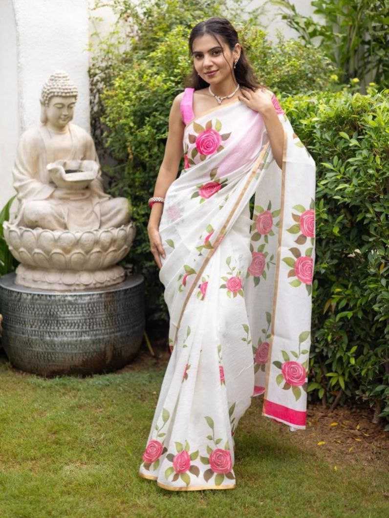Ynf Linen KESH605 639 Sarees Wholesale Designer Sarees Printed Sarees Zari Border Sarees Manufacturer- Kapda Export