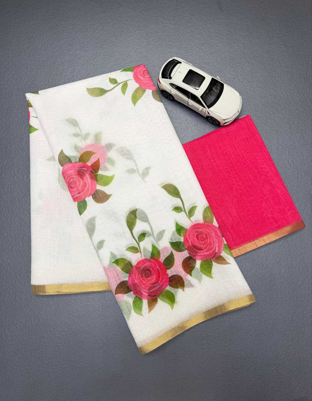 Ynf Linen KESH605 639 Sarees Wholesale Designer Sarees Printed Sarees Zari Border Sarees Manufacturer- Kapda Export