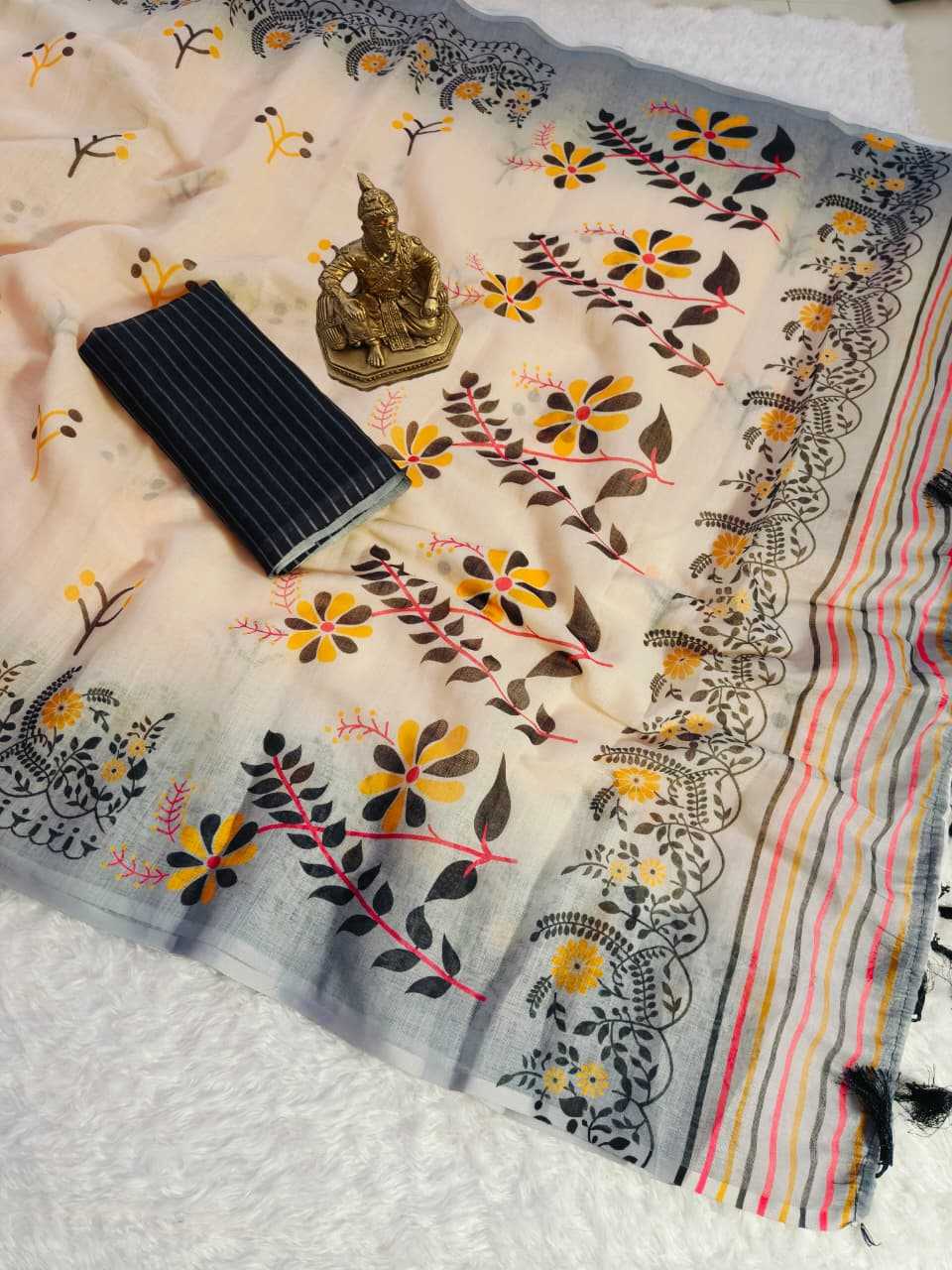 Ynf Linen KESH673 RANGILI Sarees Festive Collections Wholesale Designer Sarees Printed Sarees Linen Sarees Manufacturer- Kapda Export