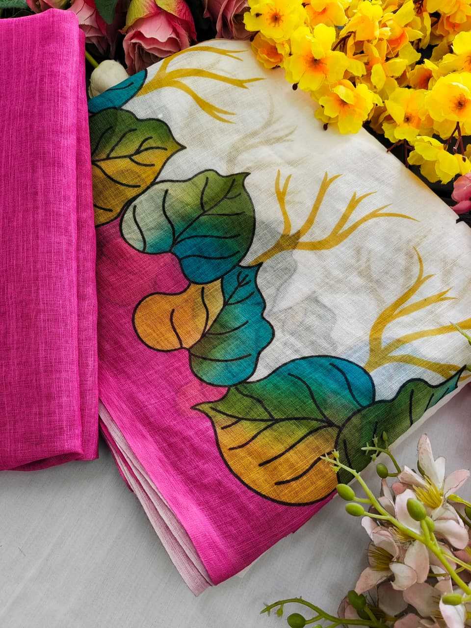 Ynf Linen KESH682 Akshita Sarees Festive Collections Wholesale Printed Sarees Linen Sarees Onam Collections Manufacturer- Kapda Export