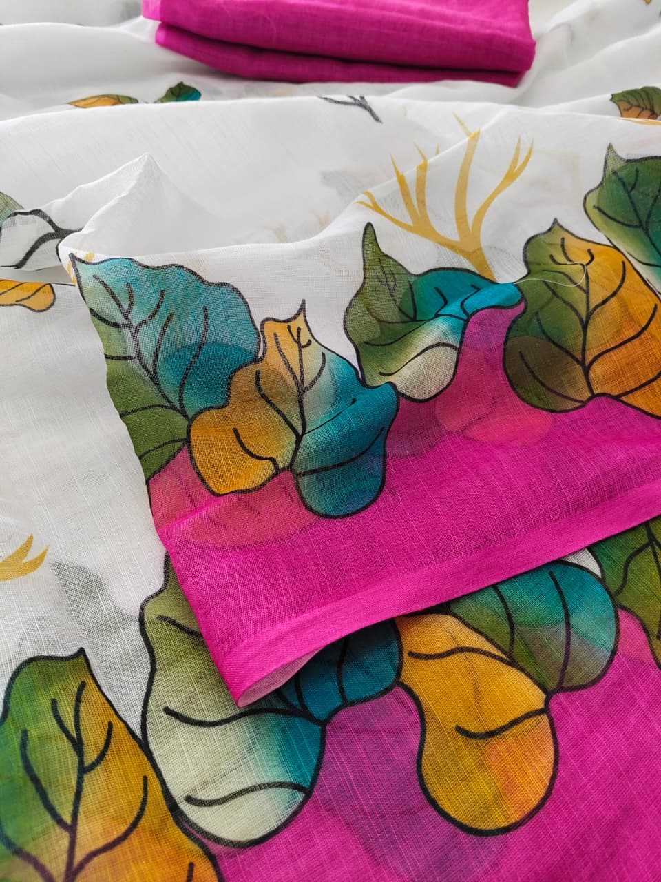 Ynf Linen KESH682 Akshita Sarees Festive Collections Wholesale Printed Sarees Linen Sarees Onam Collections Manufacturer- Kapda Export