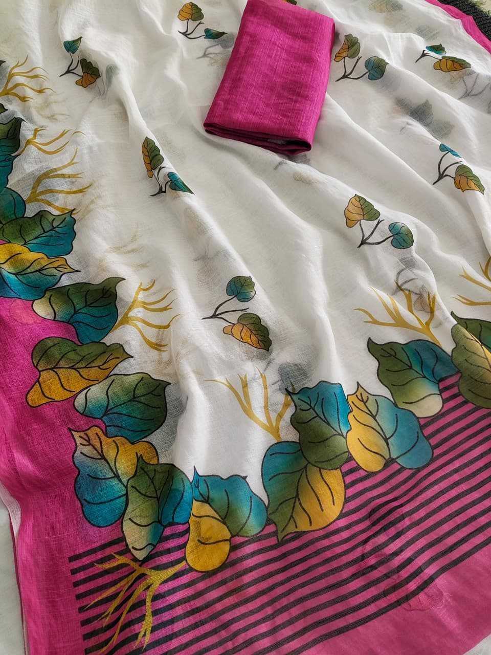 Ynf Linen KESH682 Akshita Sarees Festive Collections Wholesale Printed Sarees Linen Sarees Onam Collections Manufacturer- Kapda Export