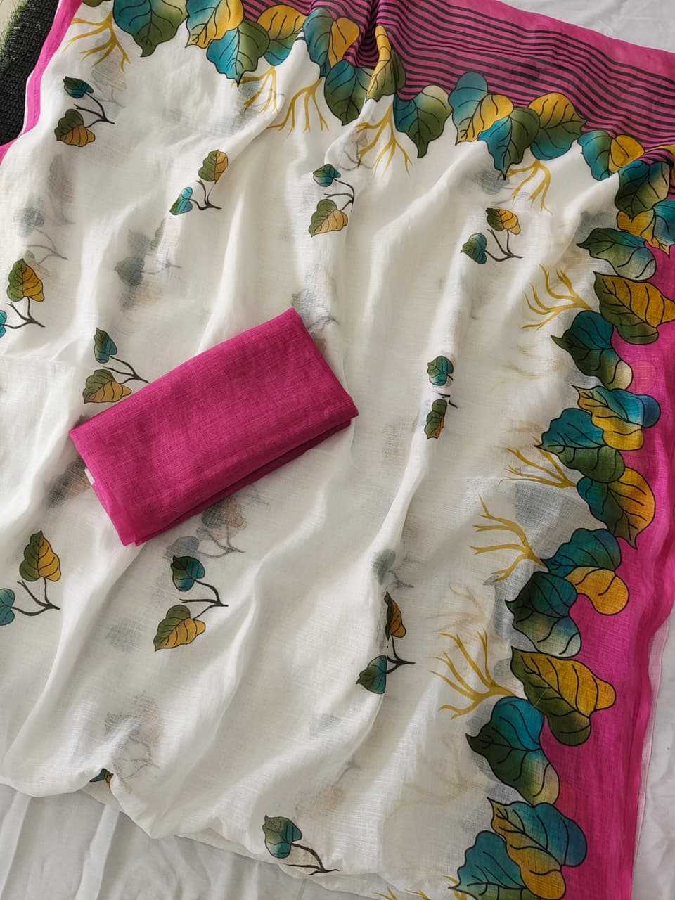 Ynf Linen KESH682 Akshita Sarees Festive Collections Wholesale Printed Sarees Linen Sarees Onam Collections Manufacturer- Kapda Export