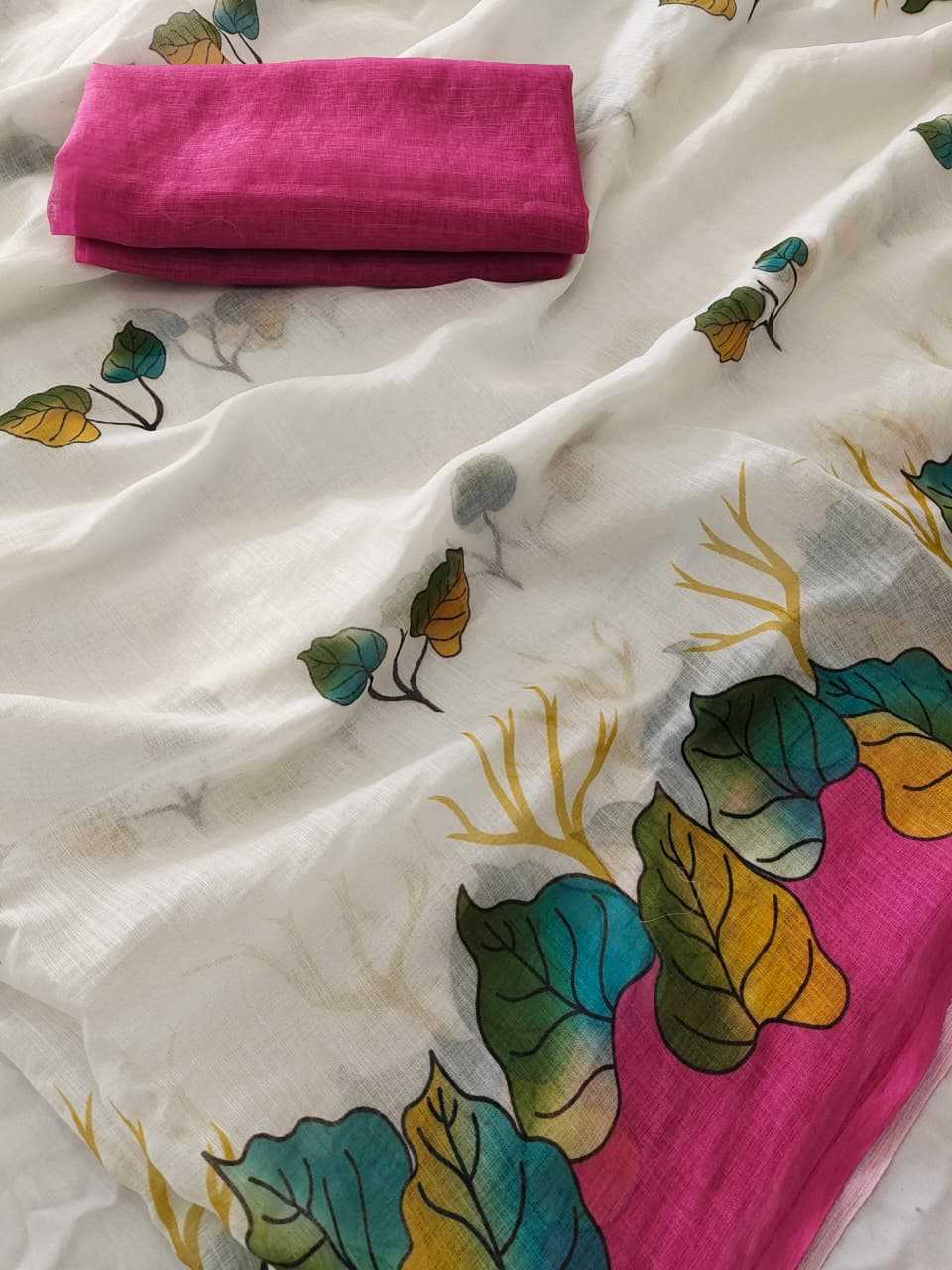 Ynf Linen KESH682 Akshita Sarees Festive Collections Wholesale Printed Sarees Linen Sarees Onam Collections Manufacturer- Kapda Export