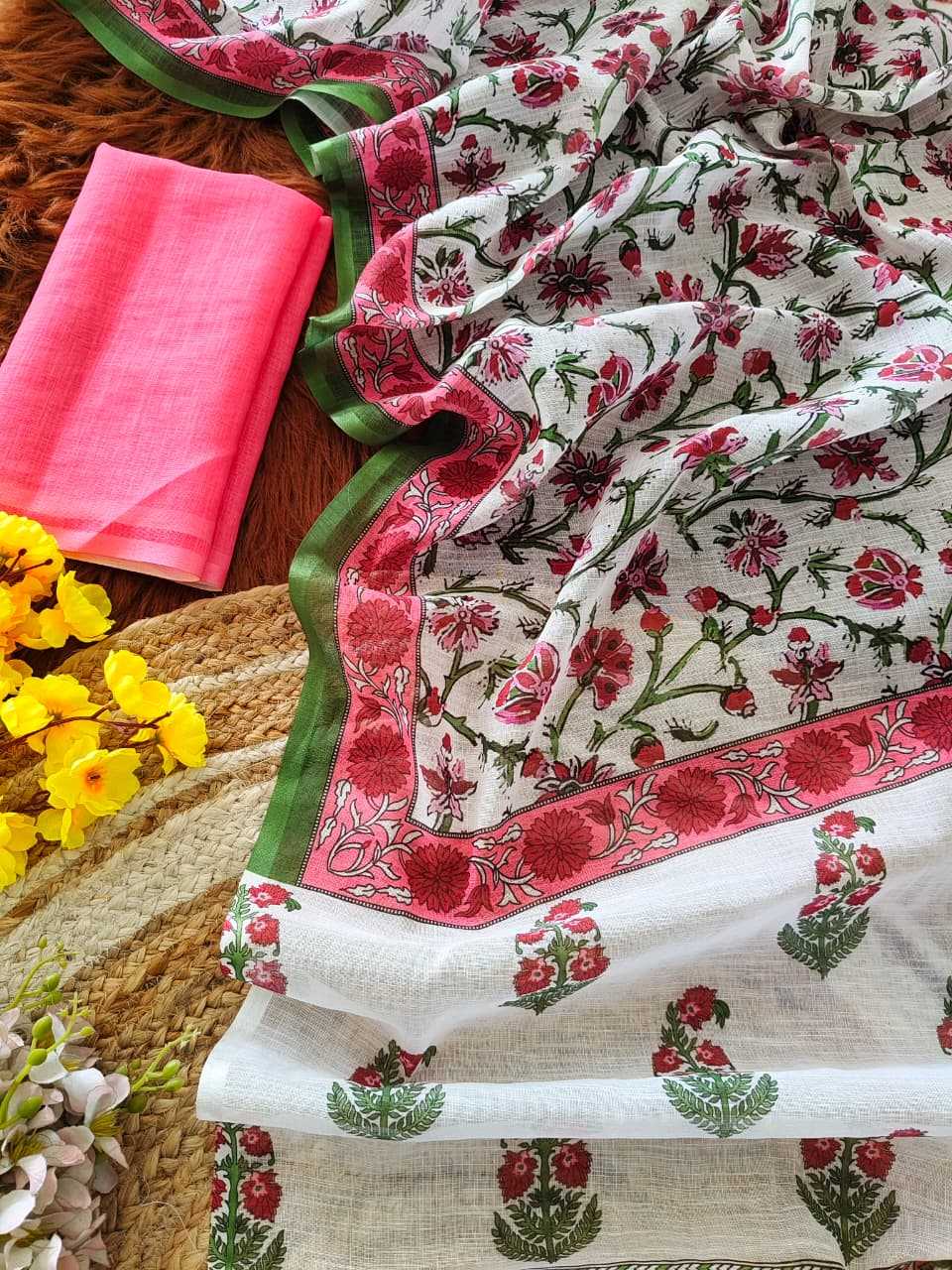 Ynf Linen KESH682 Alfiya Sarees Festive Collections Wholesale Printed Sarees Linen Sarees Onam Collections Manufacturer- Kapda Export