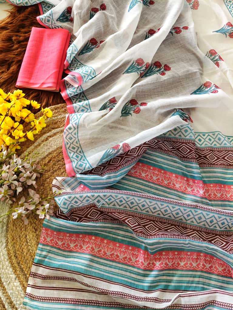 Ynf Linen KESH682 Alfiya Sarees Festive Collections Wholesale Printed Sarees Linen Sarees Onam Collections Manufacturer- Kapda Export