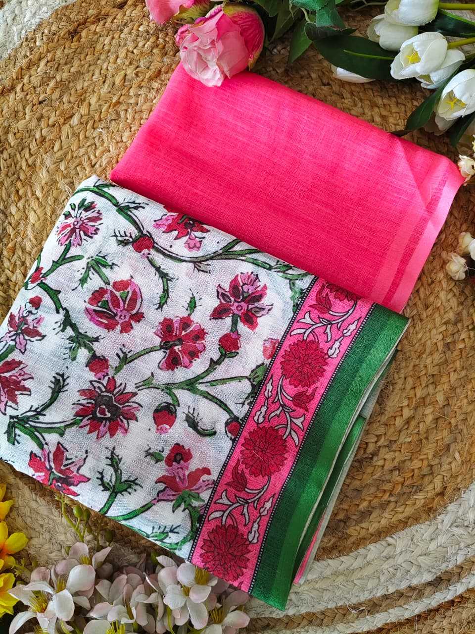 Ynf Linen KESH682 Alfiya Sarees Festive Collections Wholesale Printed Sarees Linen Sarees Onam Collections Manufacturer- Kapda Export