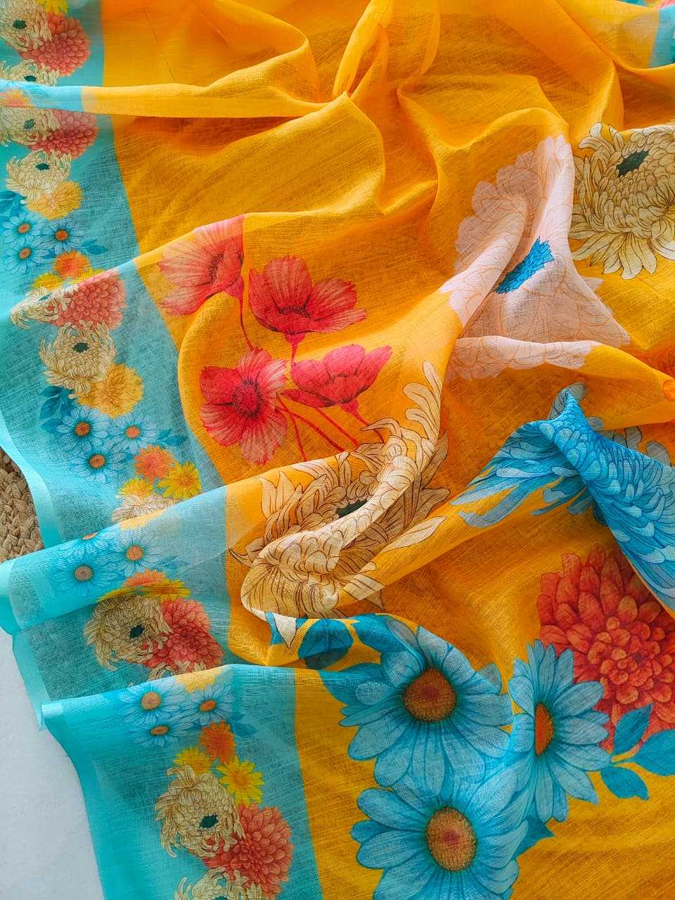 Ynf Linen KESH682 Anvaya Sarees Wholesale Designer Sarees Printed Sarees Linen Sarees Manufacturer- Kapda Export