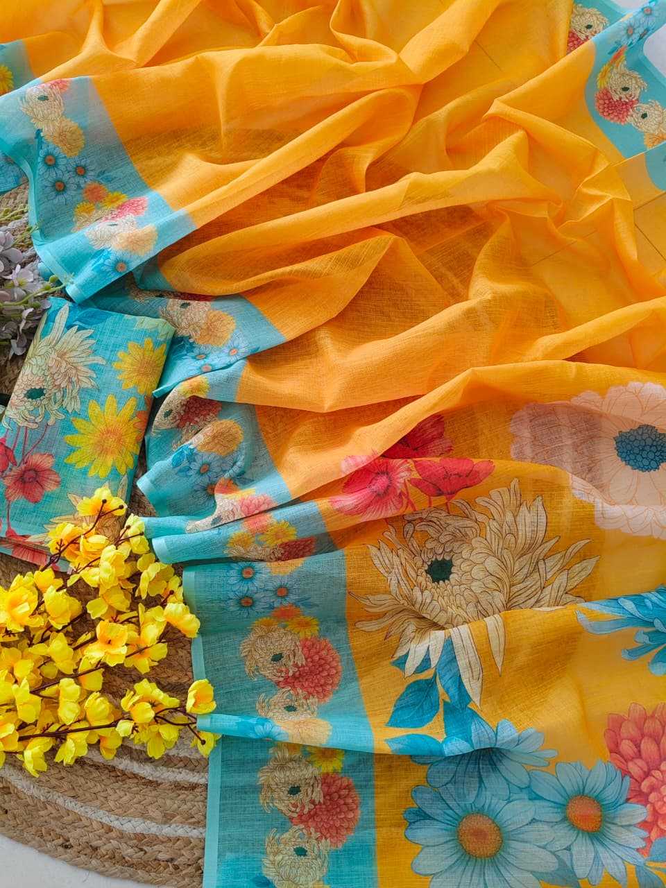 Ynf Linen KESH682 Anvaya Sarees Wholesale Designer Sarees Printed Sarees Linen Sarees Manufacturer- Kapda Export