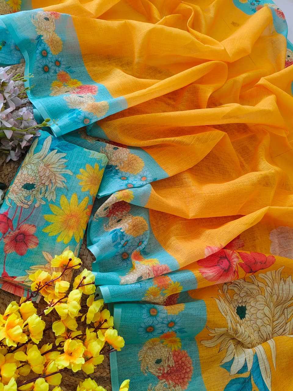 Ynf Linen KESH682 Anvaya Sarees Wholesale Designer Sarees Printed Sarees Linen Sarees Manufacturer- Kapda Export