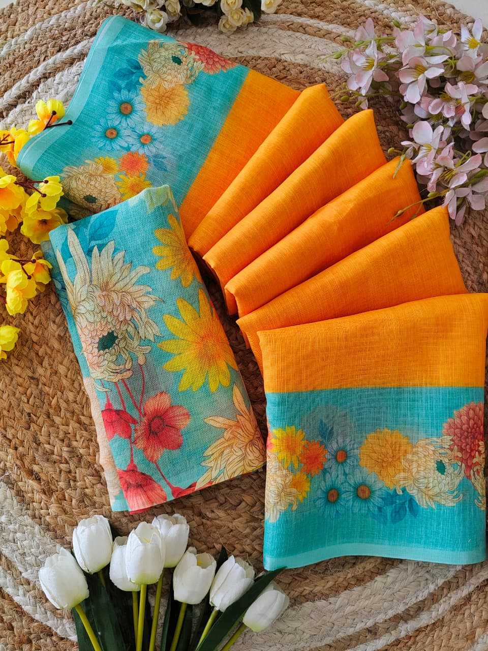 Ynf Linen KESH682 Anvaya Sarees Wholesale Designer Sarees Printed Sarees Linen Sarees Manufacturer- Kapda Export