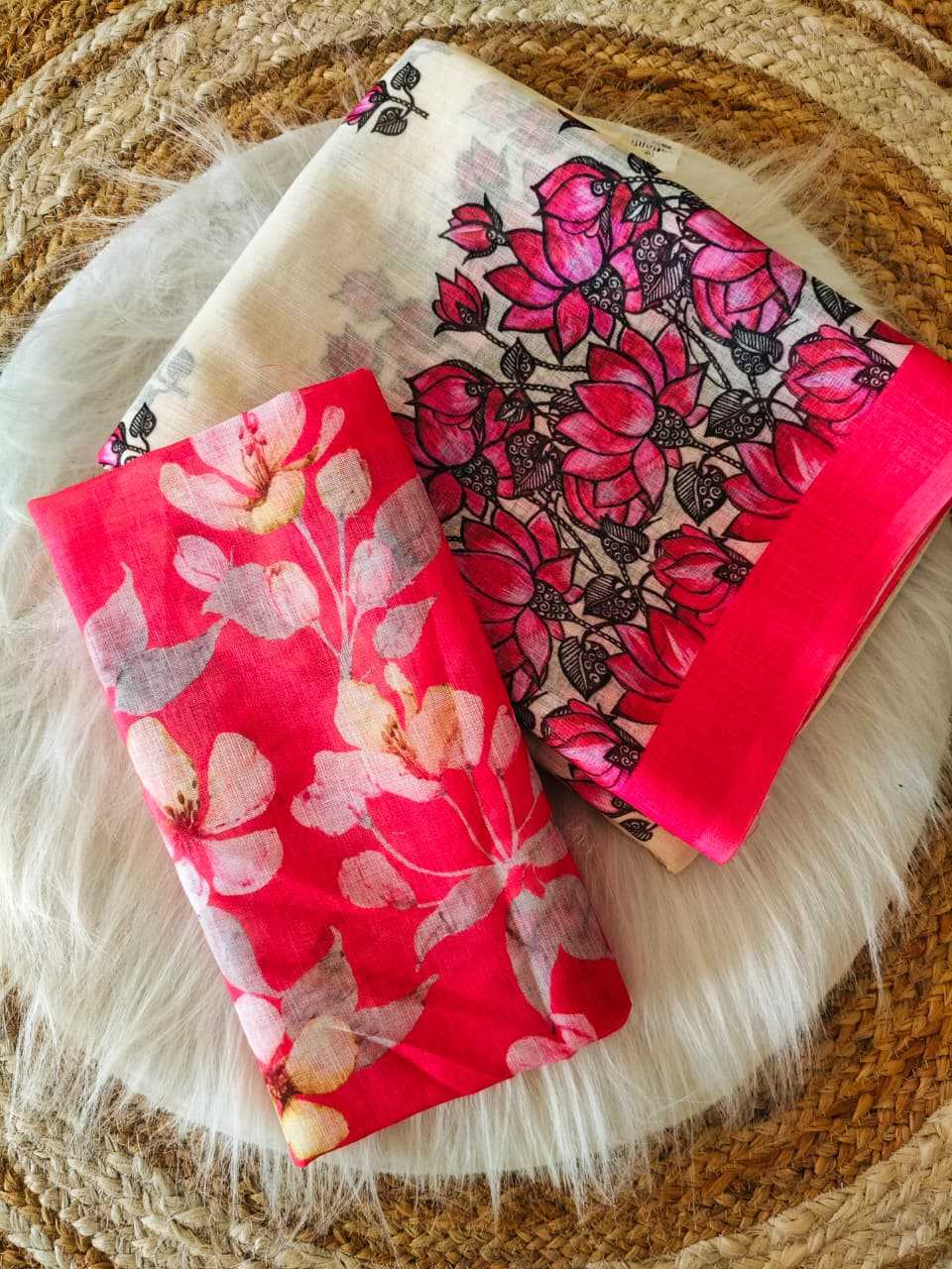 Ynf Linen KESH682 Asfiya Sarees Wholesale Designer Sarees Printed Sarees Linen Sarees Manufacturer- Kapda Export