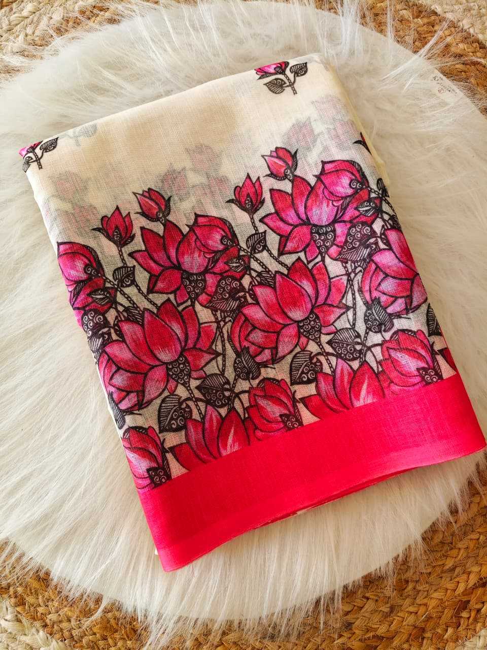 Ynf Linen KESH682 Asfiya Sarees Wholesale Designer Sarees Printed Sarees Linen Sarees Manufacturer- Kapda Export