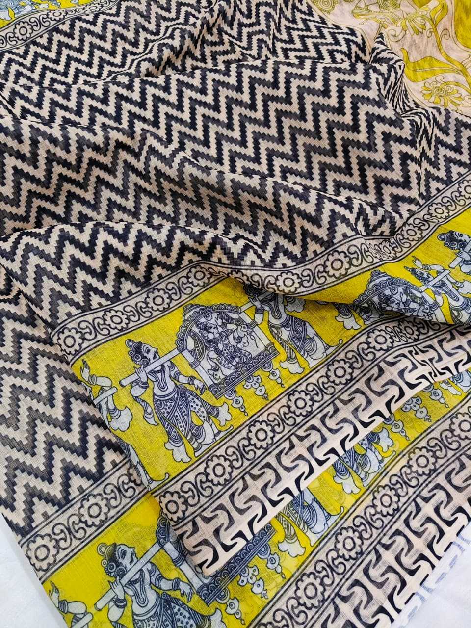 Ynf Linen KESH682 Ayanna Sarees Wholesale Printed Sarees Kalamkari Sarees Linen Sarees Manufacturer- Kapda Export