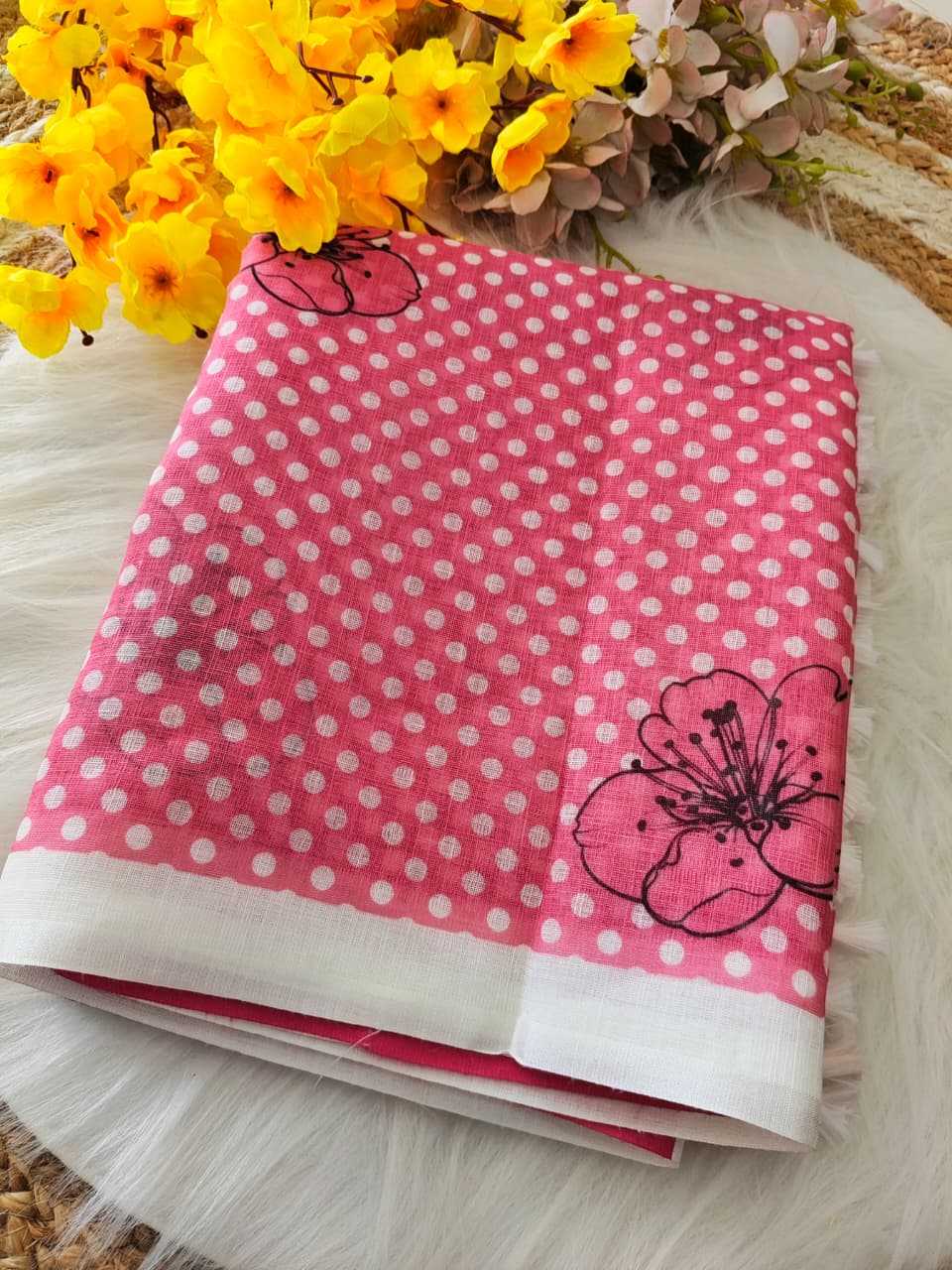 Ynf Linen KESH682 Baiza Sarees Wholesale Designer Sarees Printed Sarees Linen Sarees Manufacturer- Kapda Export