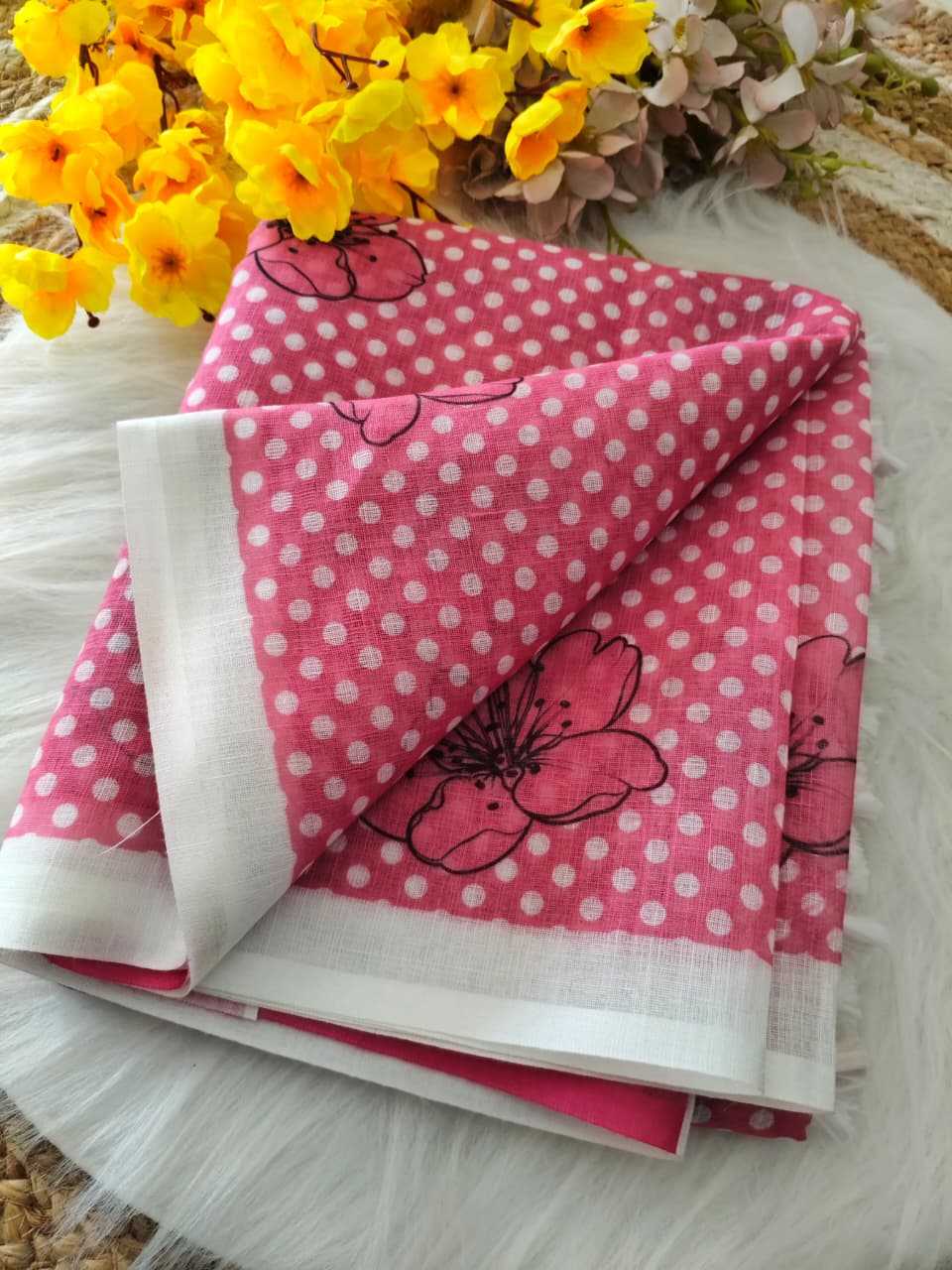 Ynf Linen KESH682 Baiza Sarees Wholesale Designer Sarees Printed Sarees Linen Sarees Manufacturer- Kapda Export