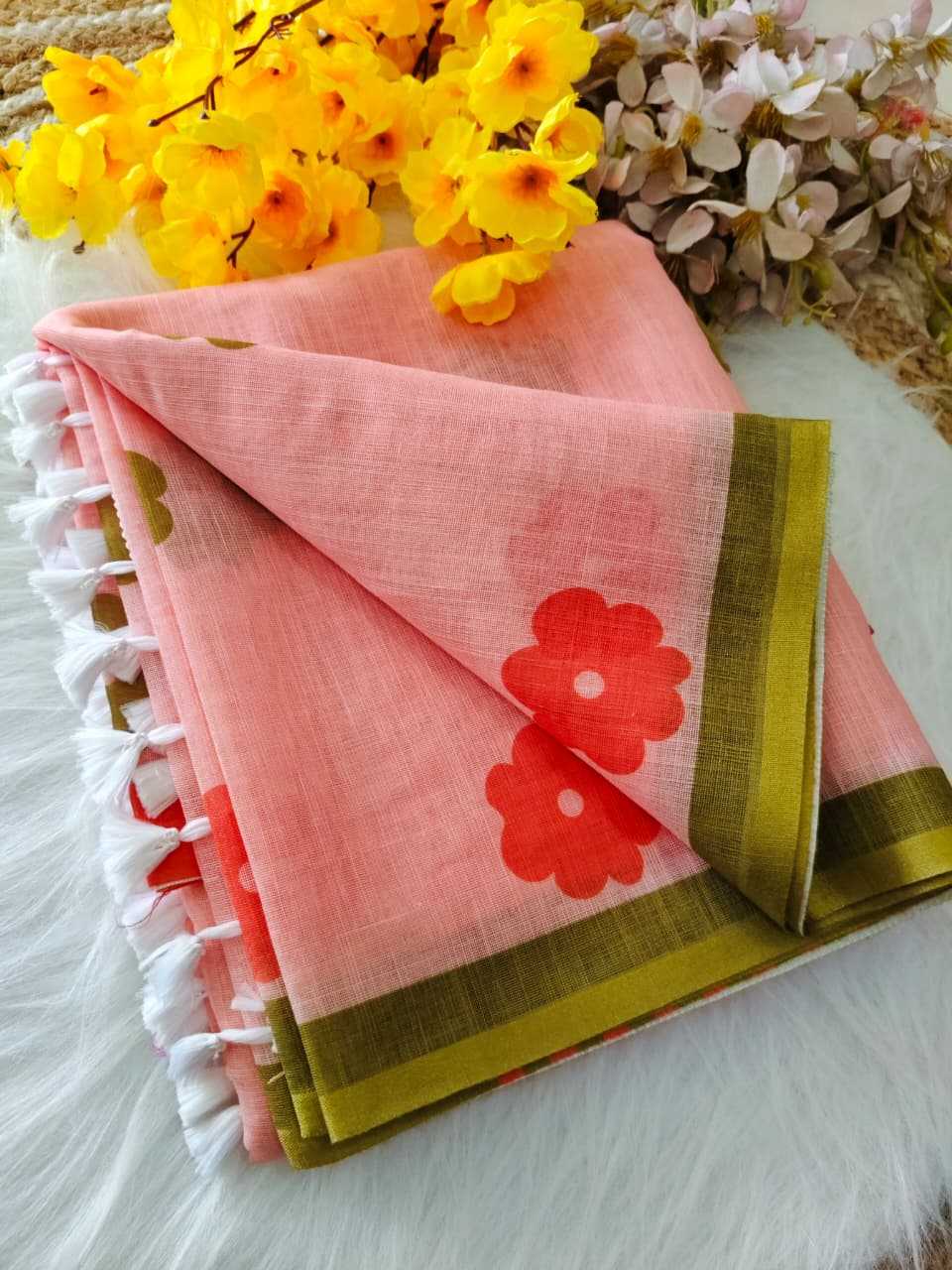 Ynf Linen KESH682 Baiza Sarees Wholesale Designer Sarees Printed Sarees Linen Sarees Manufacturer- Kapda Export