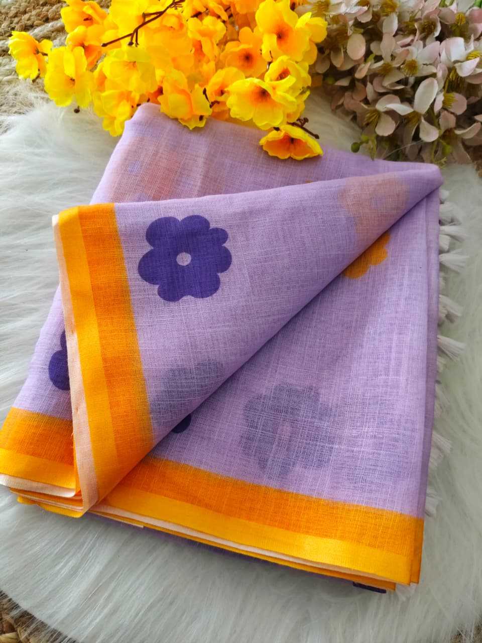 Ynf Linen KESH682 Baiza Sarees Wholesale Designer Sarees Printed Sarees Linen Sarees Manufacturer- Kapda Export