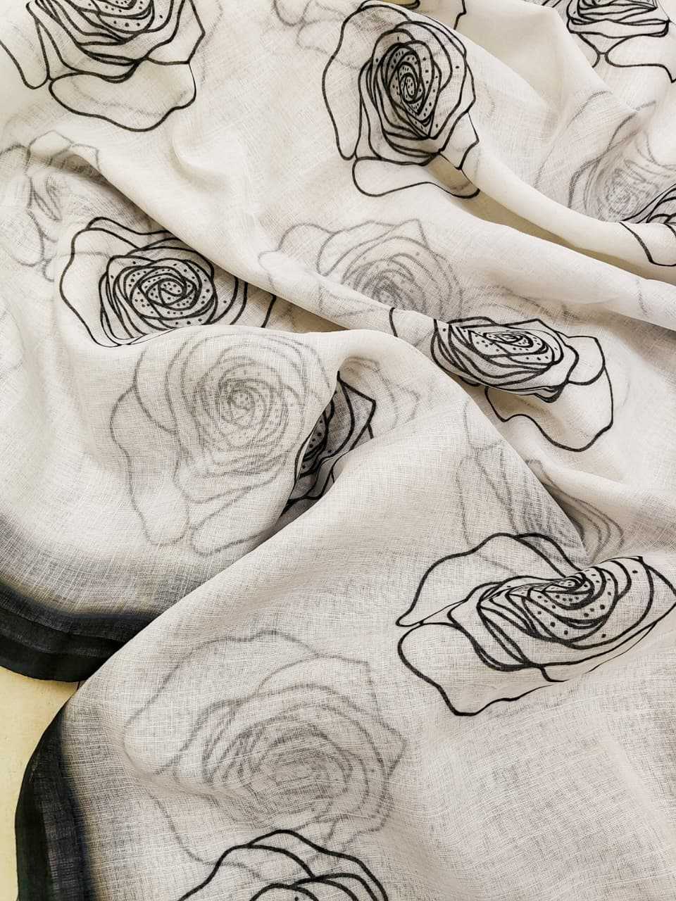 Ynf Linen KESH682 Rose Sarees Festive Collections Wholesale Designer Sarees Linen Sarees Onam Collections Manufacturer- Kapda Export