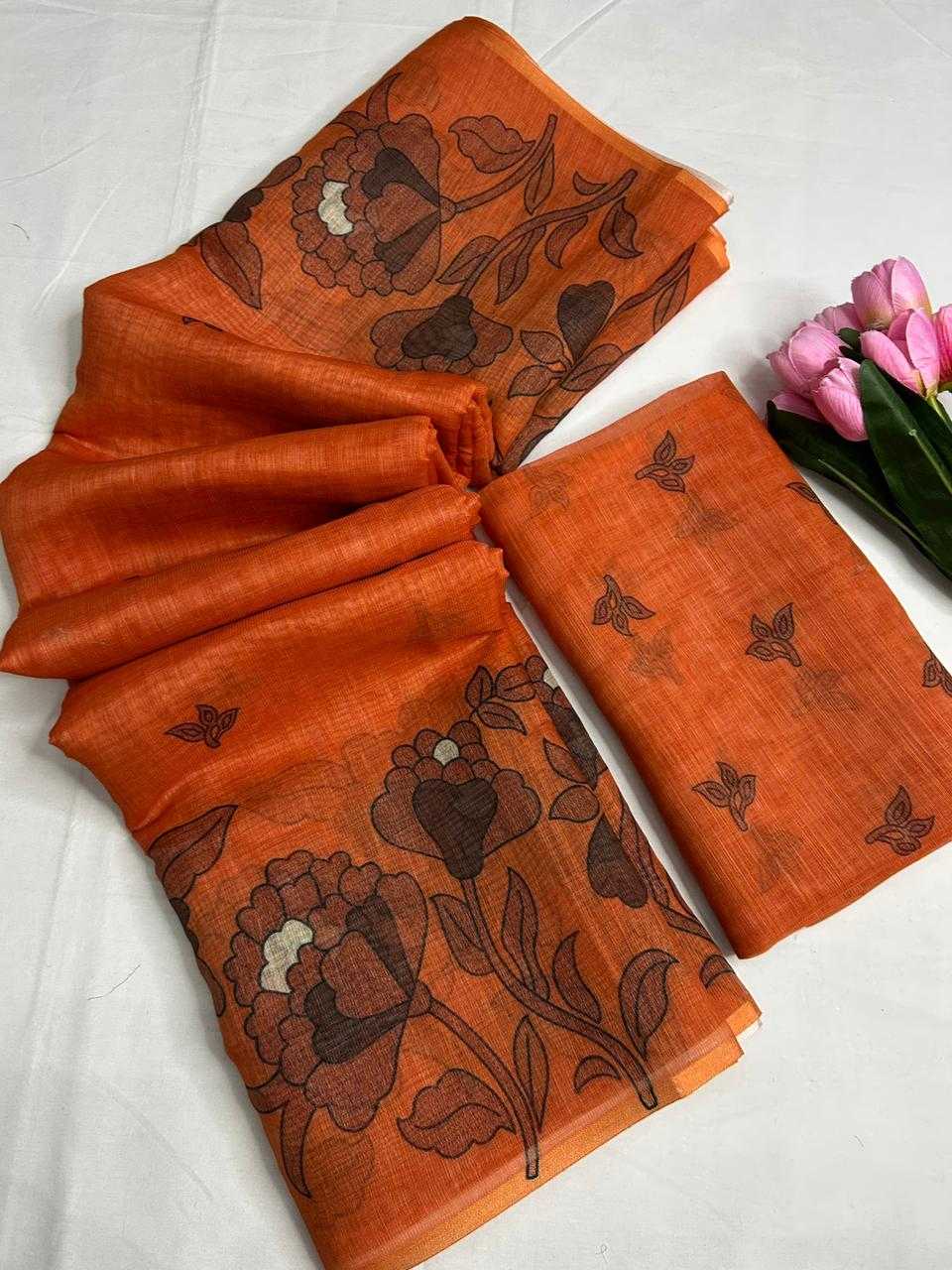 Ynf Linen KESH690 301 Ragini Sarees Wholesale Designer Sarees Printed Sarees Linen Sarees Manufacturer- Kapda Export